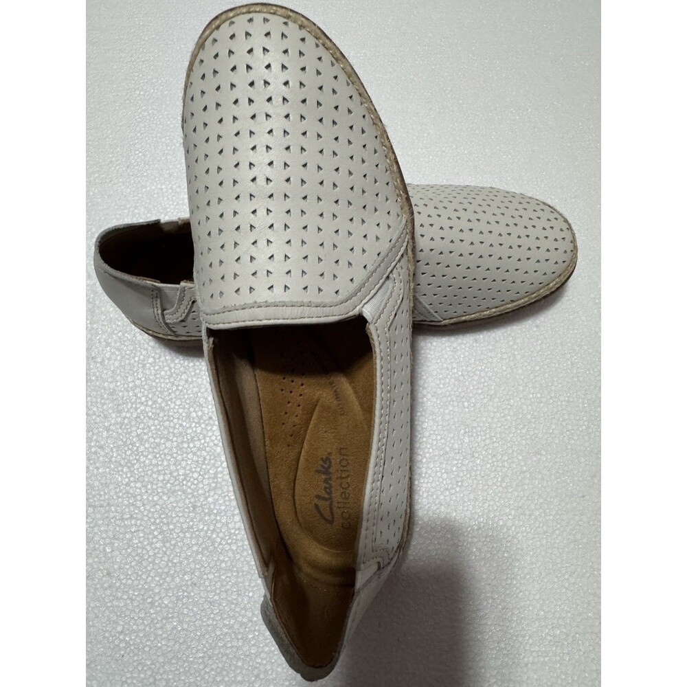 Clark’s Collection Espadrille Slip-ons Elaina Ruby White Size 7.5 Wide New - Picture 6 of 10